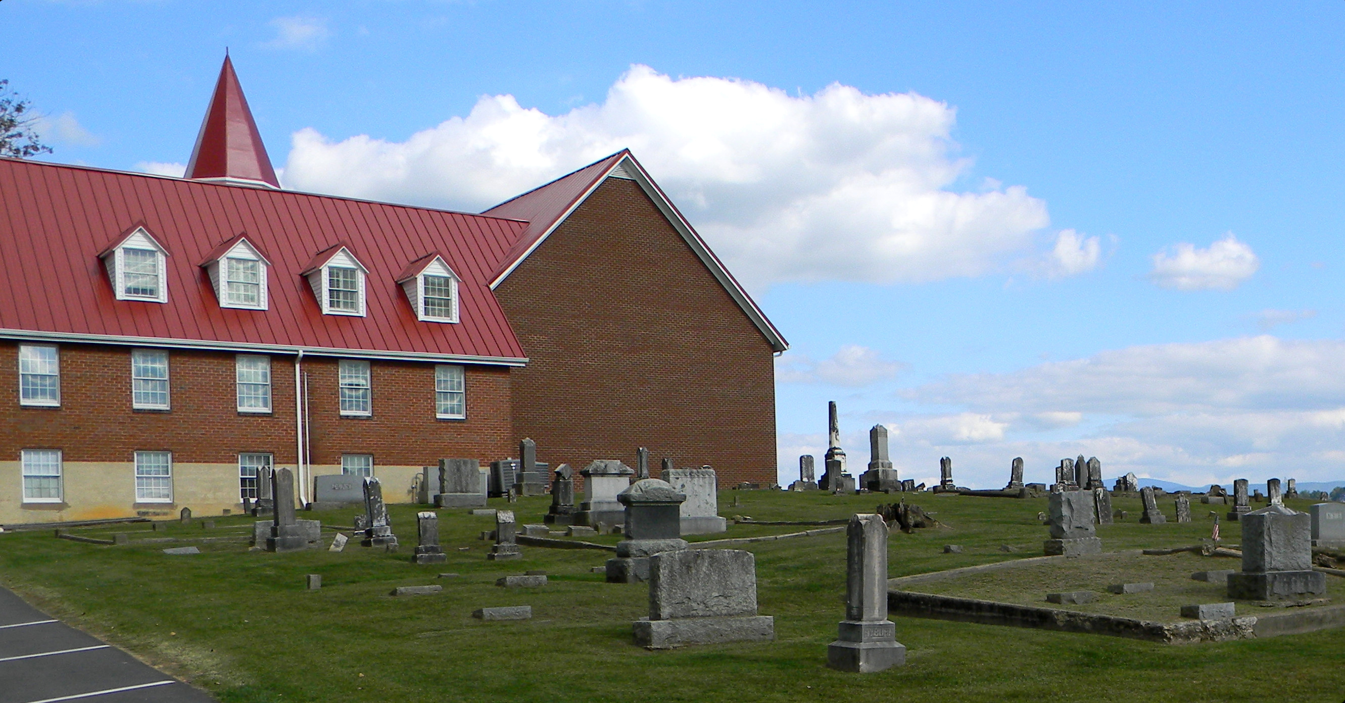 Historic cemetery with old headstones